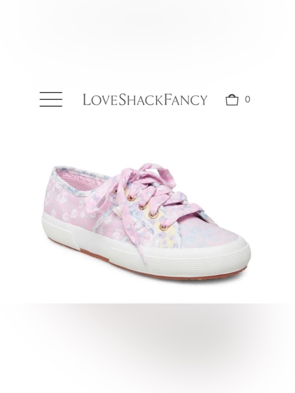 LoveShackFancy X Superga Rose Heart Mix Canvas Tennis Shoe